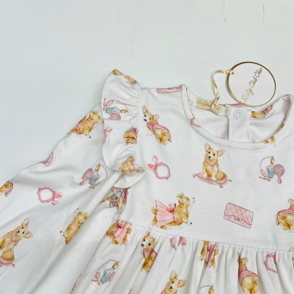 NWT Baby Club Chic Size 3 Corgi Blouse & Legging Set - Picture 4 of 5